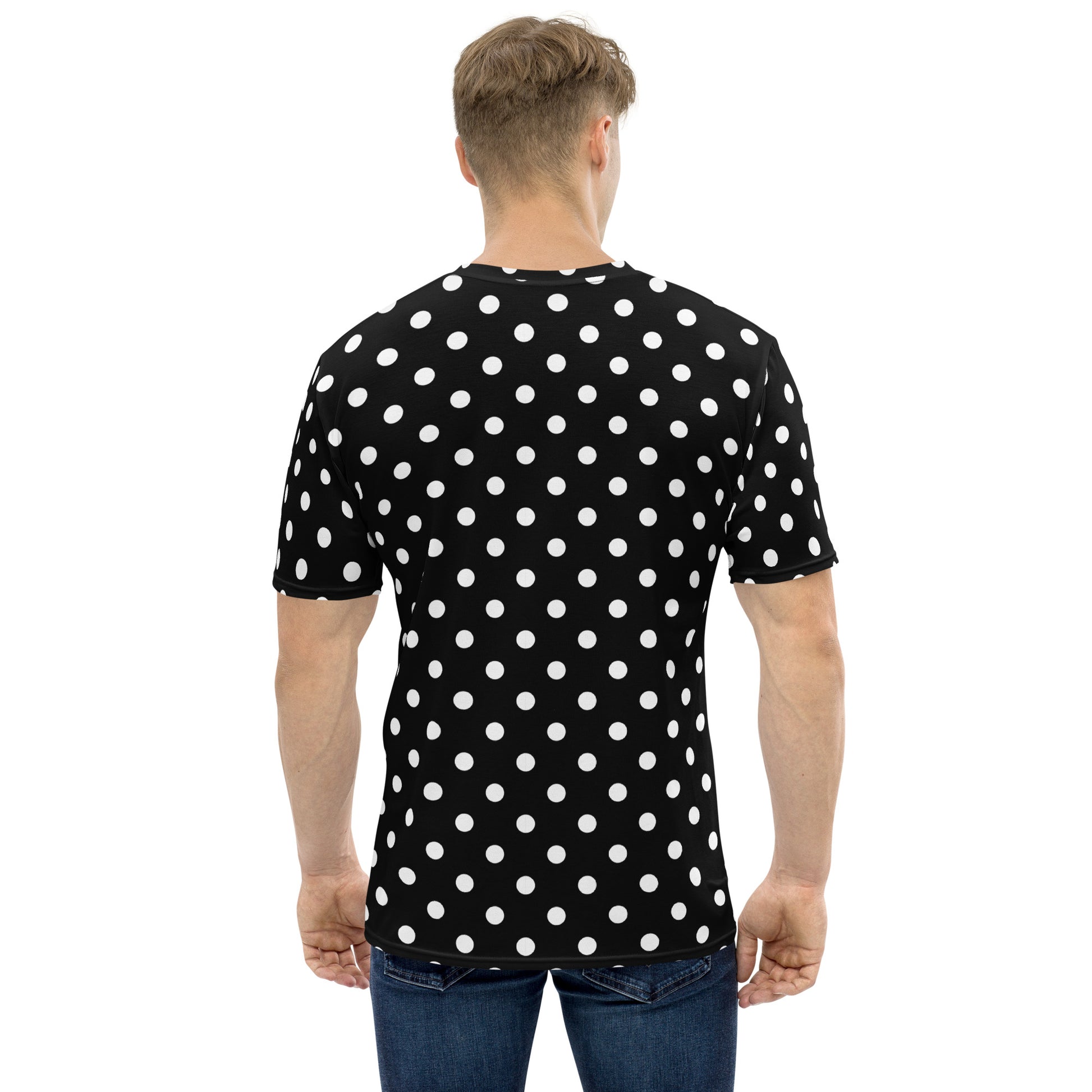 Black polka dot all over print tee