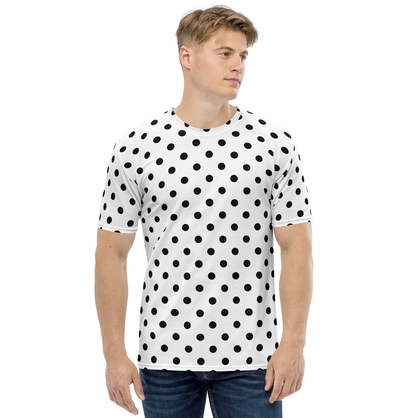 White polka dot all over print tee