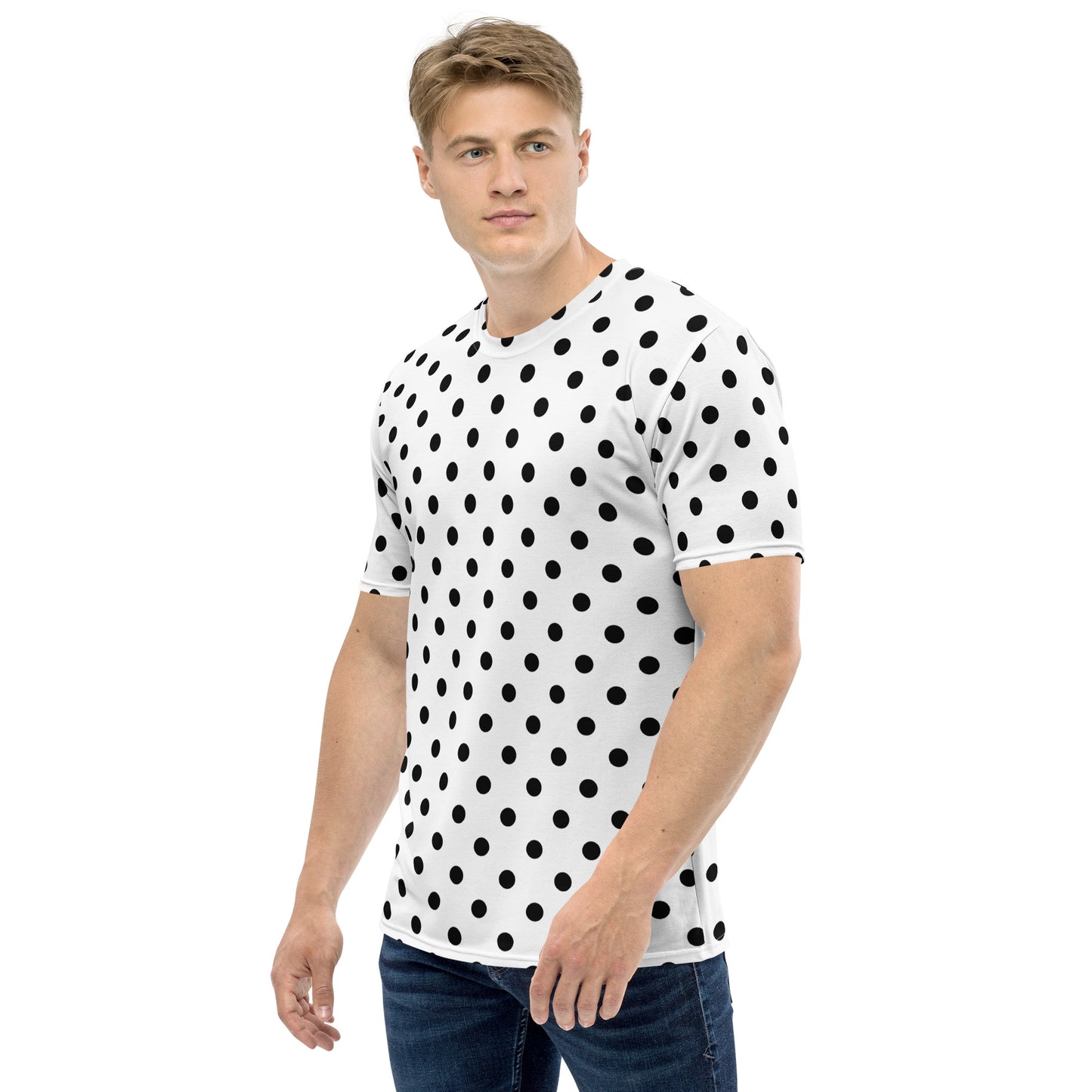 White polka dot all over print tee