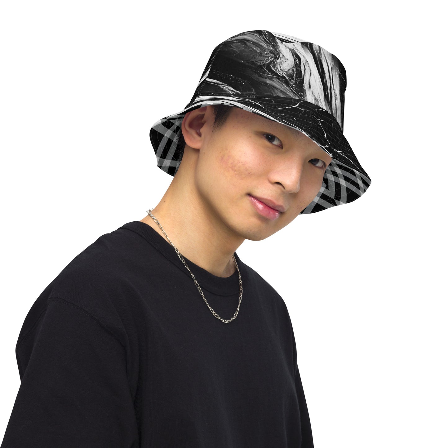 Marble Plaid Bucket Hat